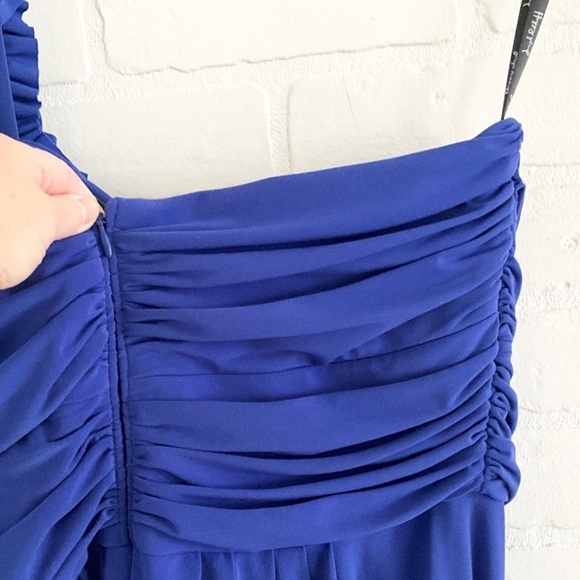 Joseph Ribkoff Mini Dress Gown Formal Asymmetrical Rosette Cobalt blue 10 - Picture 8 of 14